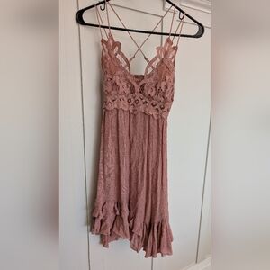 XS Free People Blush Summer Lace Dress
